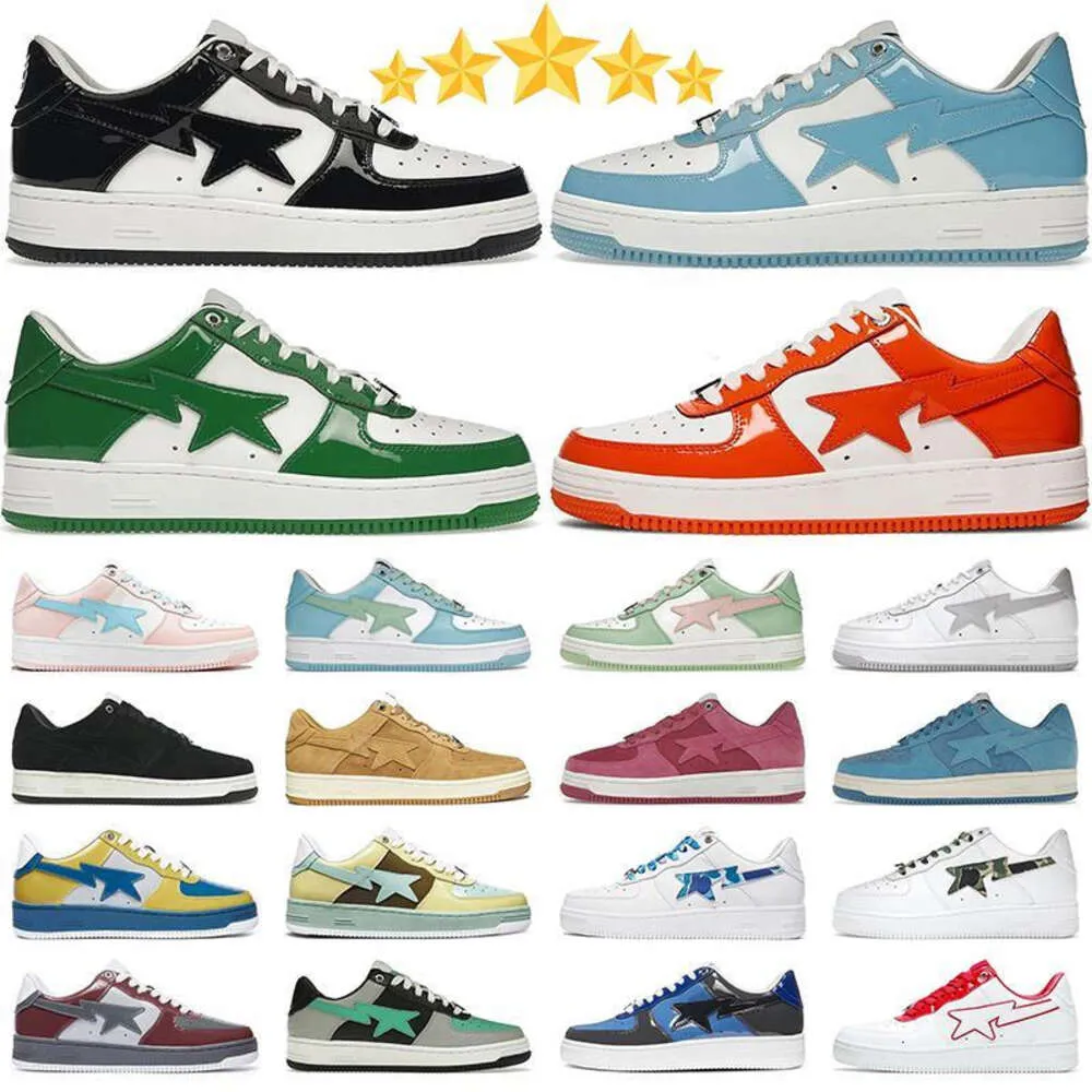 Scarpe casual Designer Star Scarpe casual per uomo Donna Sneakers Pelle verniciata Nero Bianco Blu Grigio Piattaforma da skateboard Jogging Scarpe da ginnastica da passeggio Scarpe sportive