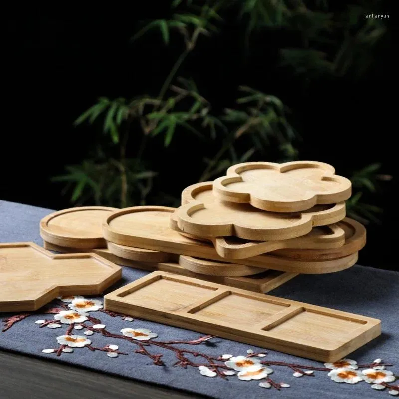 TEA TRAYS Natural Original Bambu Mat Creative Specialformed Heat Isolation Home Indoor /Office /TeaHouse Ceremony redskap