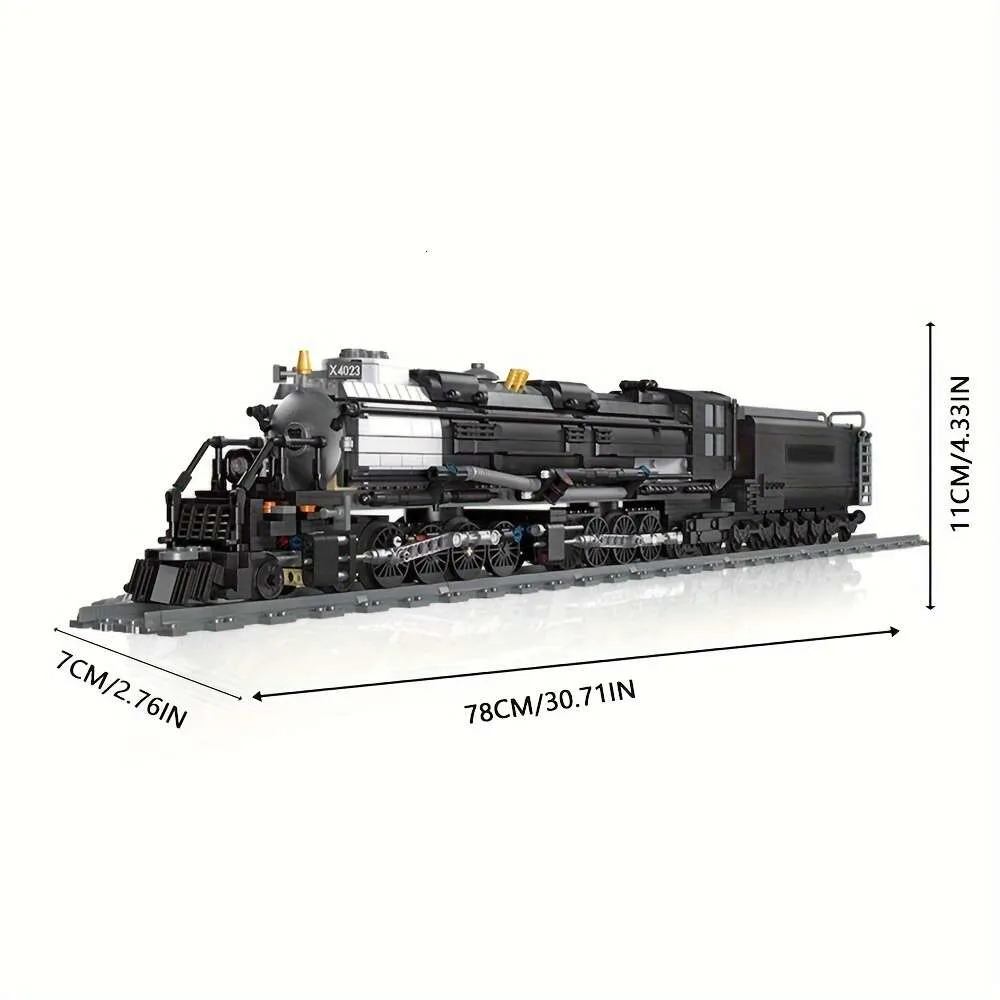 Creative Steam Locomotive Train Building Blocks, Railway Express Bricks, City Model, Track Toys, Collection Presents