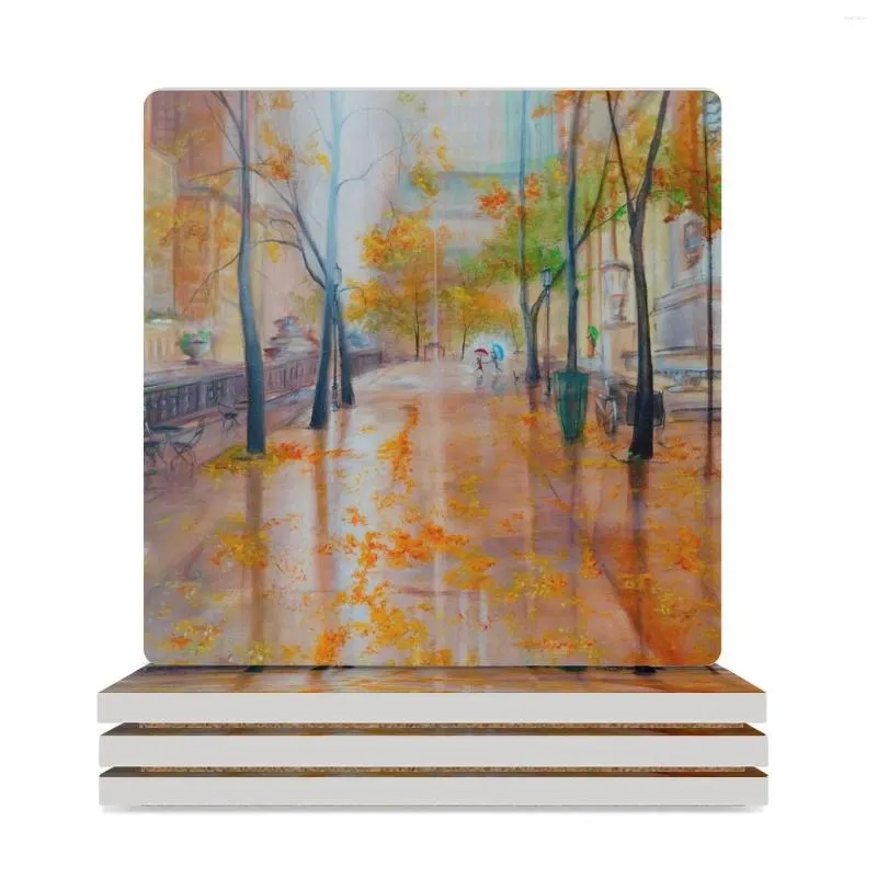 Table Mats Leaving The Library Ceramic Coasters (Square) Mug Mat Coffee Teapot