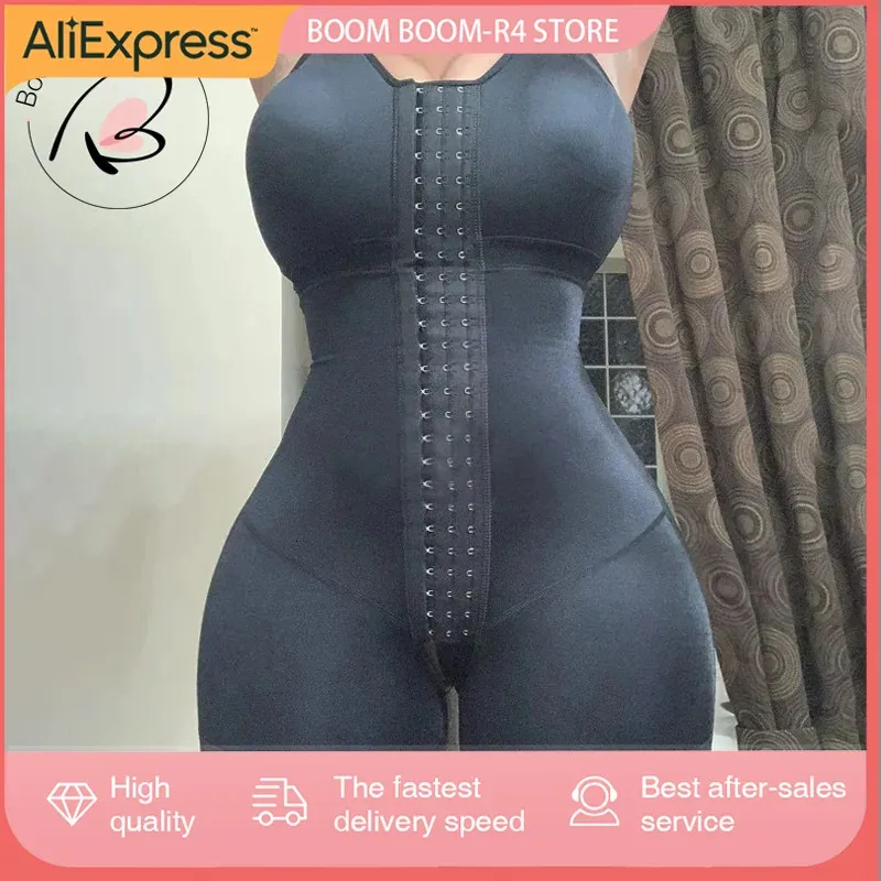 Buste ouvert Faja Body Invisible Booty Shaper Mi-longueur Minceur Dentelle Fajas Colombianas Post BBL Post Op Chirurgie Fournitures 240327