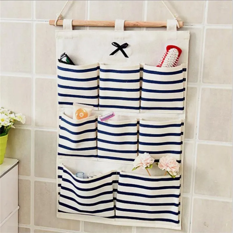 Storage Bags Pouches Wardrobe Sundries Women's Cosmetic Bag 8 Pockets Multi-function Cotton And On The Kitchen Wall Simple Large