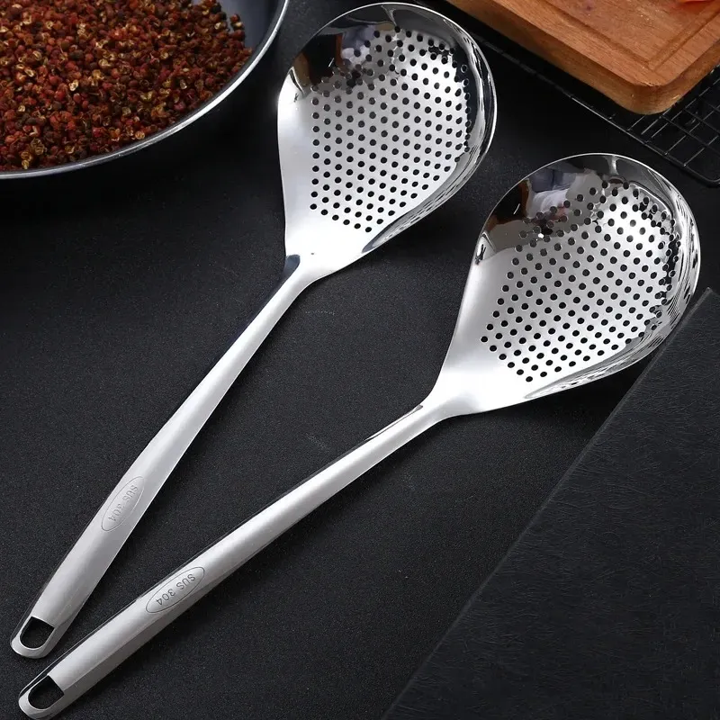 304 stainless steel leaky spoon household restaurant kitchen tools pepper big leaky fried drain net kitchen tools mesh strainer