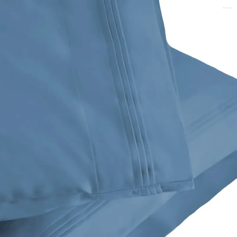 Conjuntos de ropa de cama Juego de funda nórdica Almohada de algodón premium Extra grande Mediano Azul Cómodo dormitorio familiar