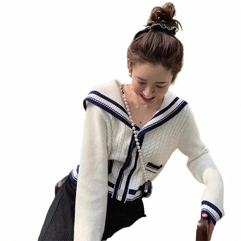 Preppy Style Cosplay Cardigan Pull Femmes Uniforme Scolaire Col Marin Cardigan JK Uniformes Scolaires Japonais Pull Tricoté x3rc #