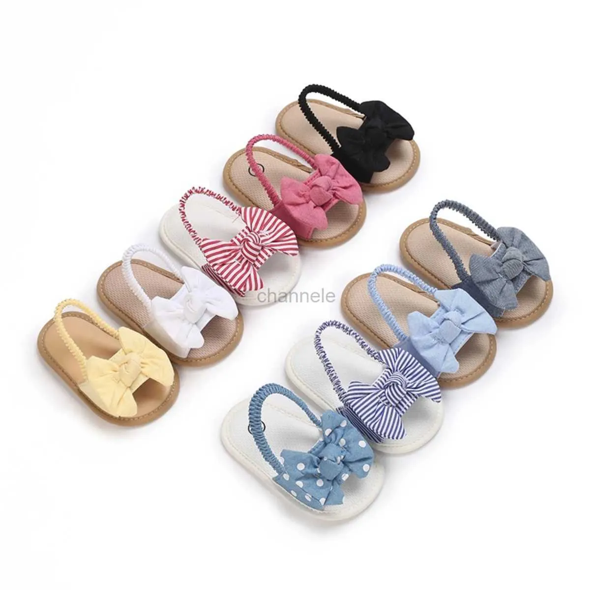 Sandaler Summer Big Bowknot andas Bekväm mjuk sula Prinsessan Sandalsko på 0-18 månader Nyfödd manlig och kvinnlig baby 240329