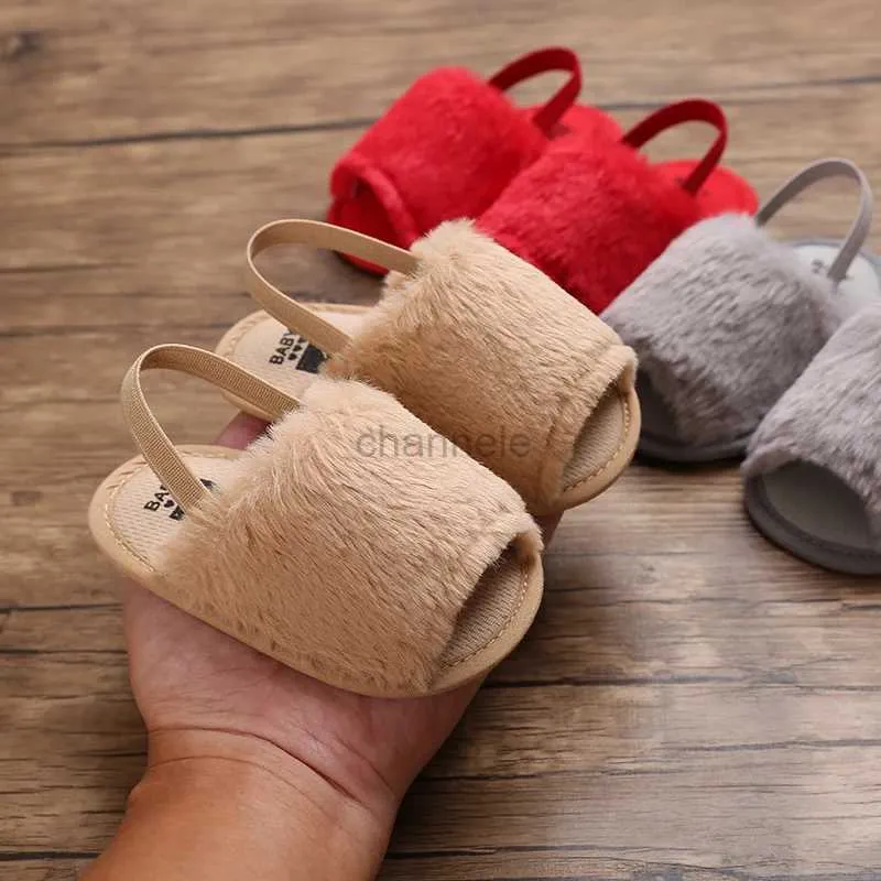 Sandalen Zomer Zachte haarstijl Klassieke pantoffel voor babymeisjes Ademende babybontschoenen Eenvoudige elastische sandalen Prinses baby 240329