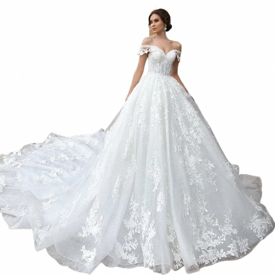 Ethel ROLYN Abiti da sposa di lusso per le donne 2024 In rilievo Sweetheart Lace Up Appliques Cattedrale Abito da sposa Abiti da sposa T4V6 #