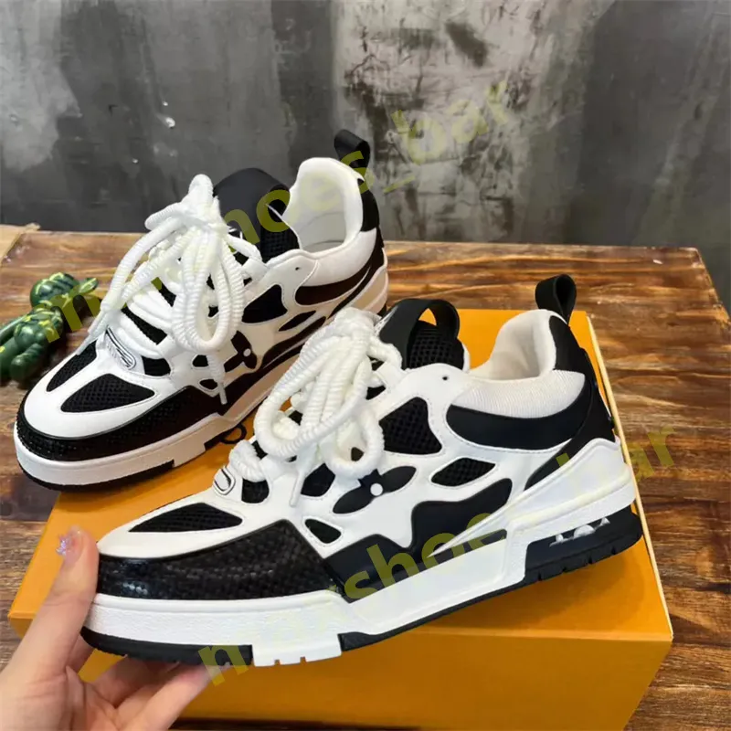 2024 Skate Shoes Men Designer Running Shoes Chunky Platform Defender Fashion Embossed Rubber Genuine Leather Sneakers Trainer Tenis Casual Shoe 36-45 M39