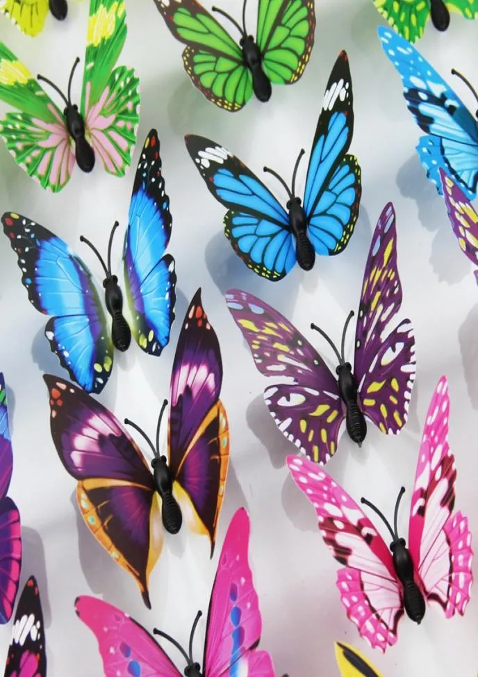 7cm 200pcs 3d decoração de borboleta adesivos de parede simulação simulação borboletas estereoscópicas PVC adesivos de parede removíveis Butterflies DBC B5032916