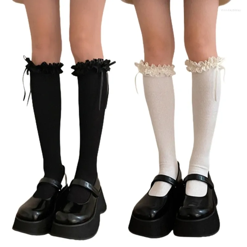 Calzini da donna Ballet Bow Filly Calze al ginocchio Lolitas Vitello