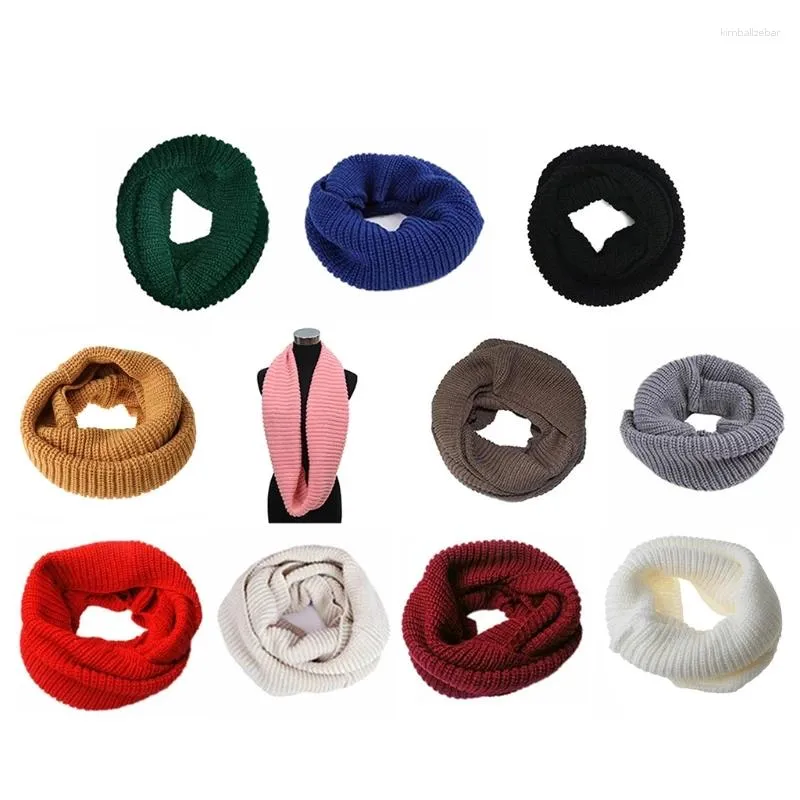 Scarves Unisex Winter Warm For Infinity 2 Circle Cable Knit Cowl Neck Long Scarf Shawl C Drop