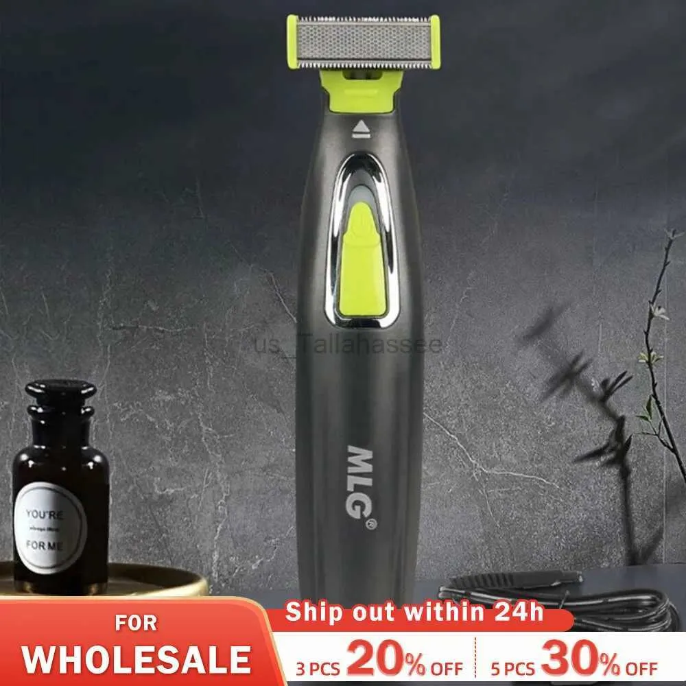 Electric Shavers MLG Electric Shaver för män och kvinnor Portable Full Body Trimmer USB T -formad blad Razor för skägg armhåla för tvättbar 240329