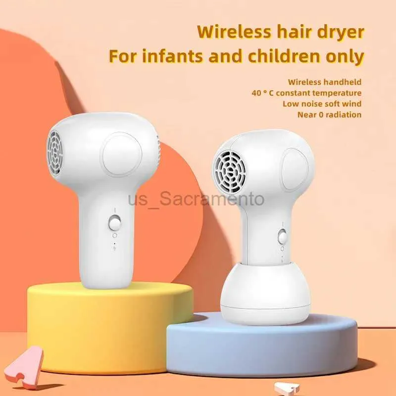 Hårtorkar barns trådlösa hårtork tyst intelligent och konstant temperatur bekväm för barns hår och skinkor blowin 240329