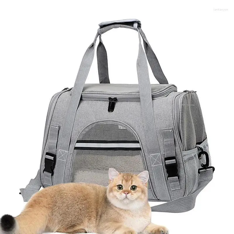 Cat Carriers Pet For Small Dogs Foldable Tote Bag Portable Dog Travel With Zipper Mesh Window Carrier