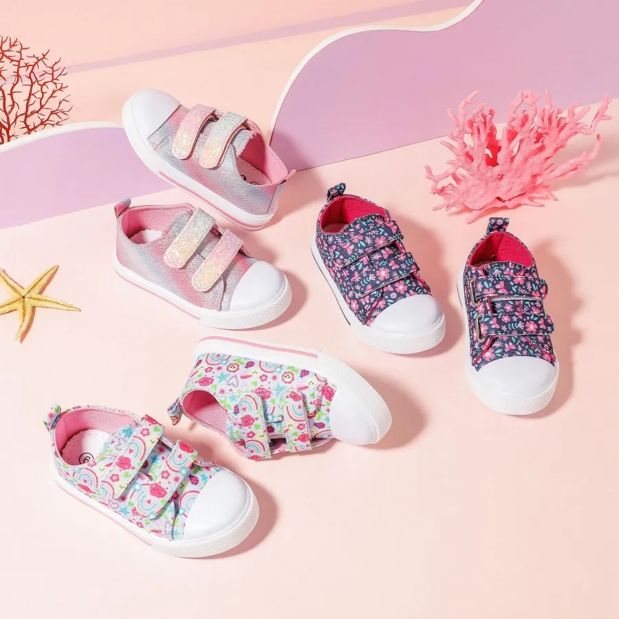 Canvas baby barn skor springer rosa färg spädbarn pojkar flickor småbarn sneakers barn fotskydd casual skor x9c6#