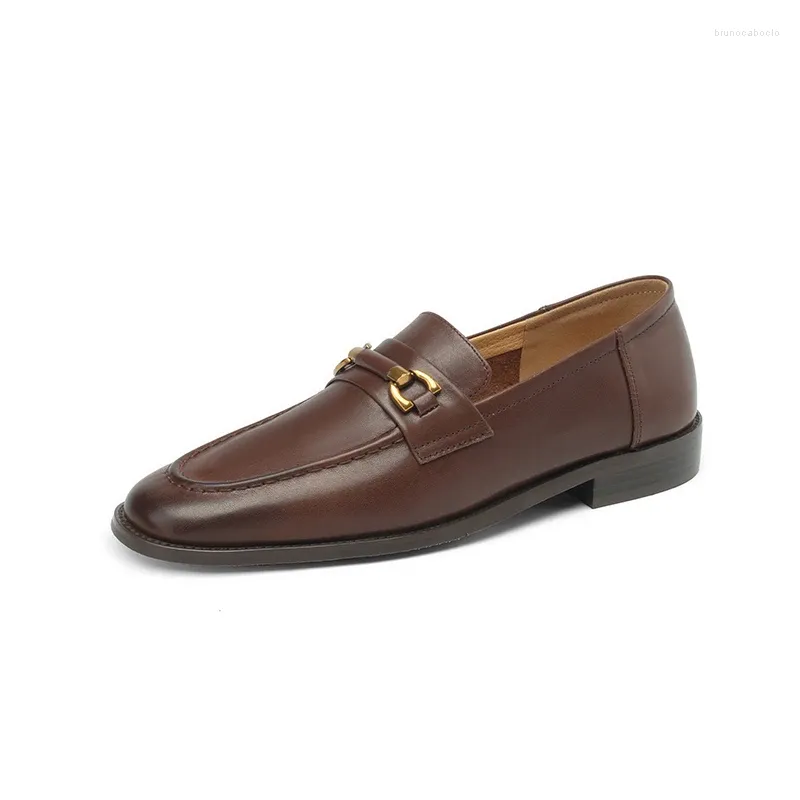 Casual Schoenen Ins Natuur Echt Leer Vrouwen Loafers Lente Zomer Dames Flats Modemerk Platte Hakken Kantoor Maat 41