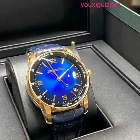 Relógio de pulso AP Top 15210OR Novo CODE 11.59 Série Mais bonito mostrador azul gradiente 18k ouro rosa
