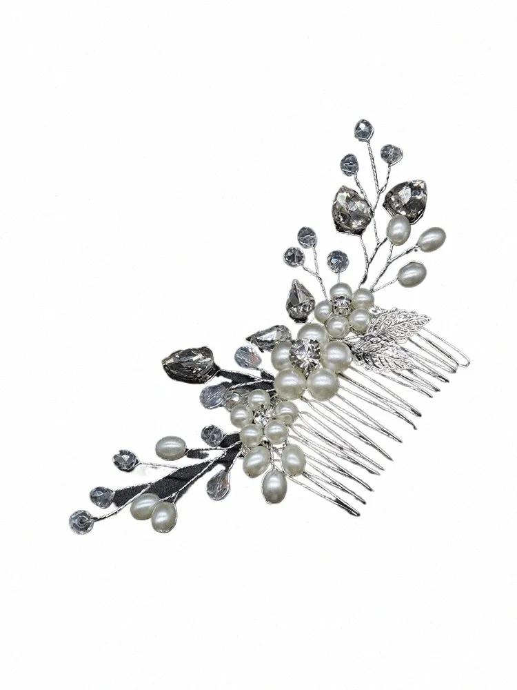 Femmes Cristal Perle Peignes À Cheveux Diadèmes Bijoux De Cheveux De Mariage Cheveux De Mariée Vigne À La Main Rhineste Brillant Accessoires De Mariée t7Bb #