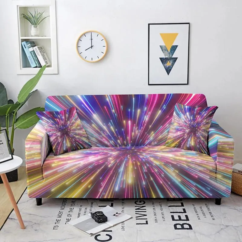 Stol täcker färgglada konsttryckta polyestersoffa täcker soffa soffor och kärleksat inte tvättbart möblerskydd