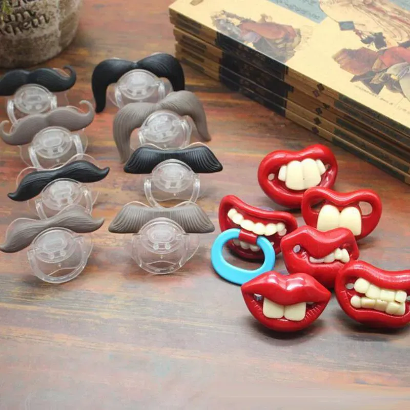 Baby Pacifier Cute Funny Teeth Beard Mustache Baby Pacifier Orthodontic Dummy Infant comfort toys Nipples Silica gel infant Pacifier