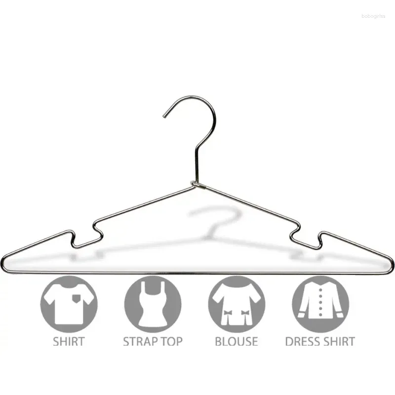 Cintres Slim Metal Suit Hanger avec encoches Boîte de 25 Haut chromé mince et solide pour chemise habillée