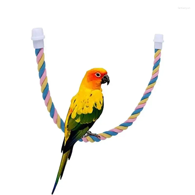 Andra fågelförsörjningar rep bungee leksak papegoja leksaker perfekta för papegojor Budgies Macaws Parakiter och små fåglar.