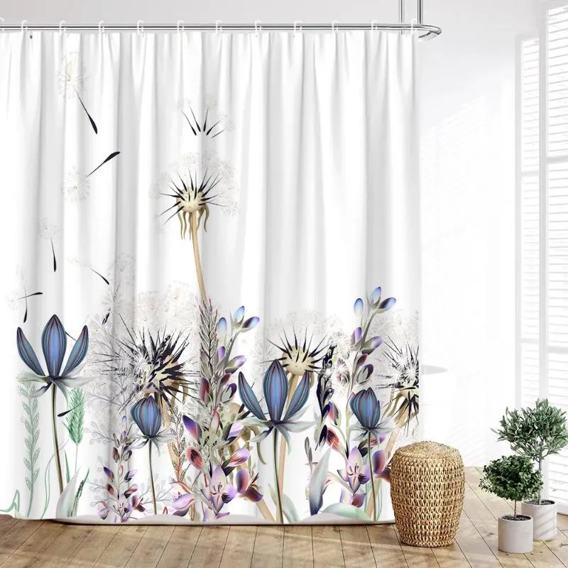 Shower Curtains Spring Floral Curtain Bird Butterfly Twig Botanical Hummingbird Farm Wood Panel Rustic Print Home Bathroom Decoration