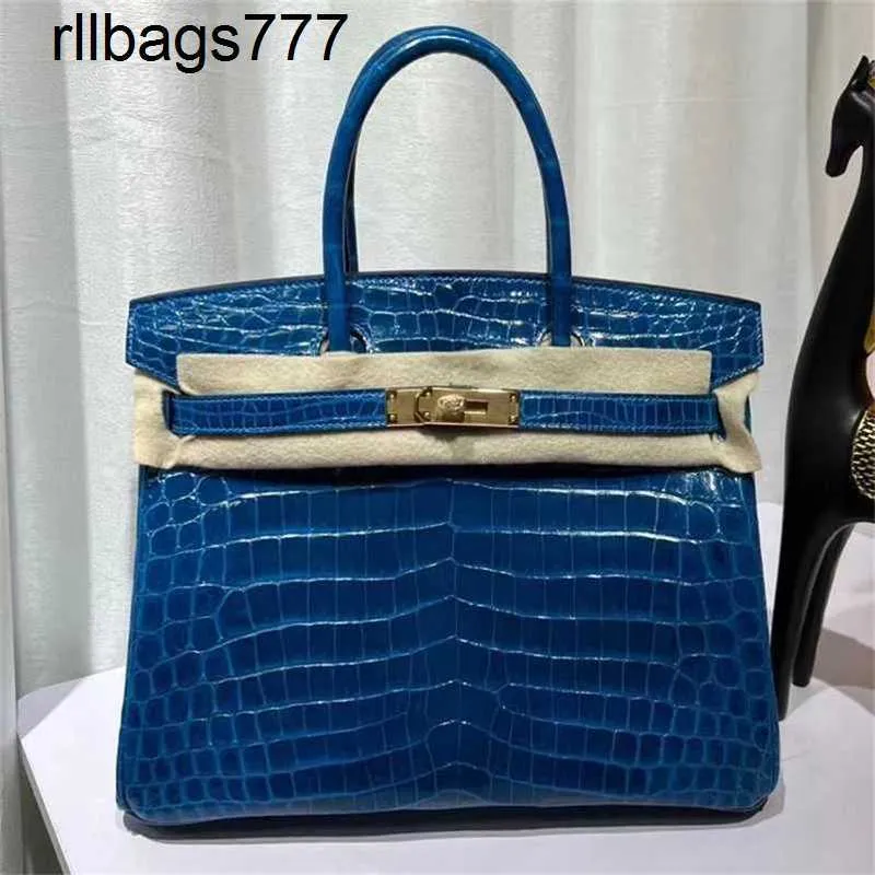Handbags Leather Bk Designers Bags Nile Crocodile Skin Women's High Gloss Face Home 25 Carry on All Manual 30 Tide Large Capacity