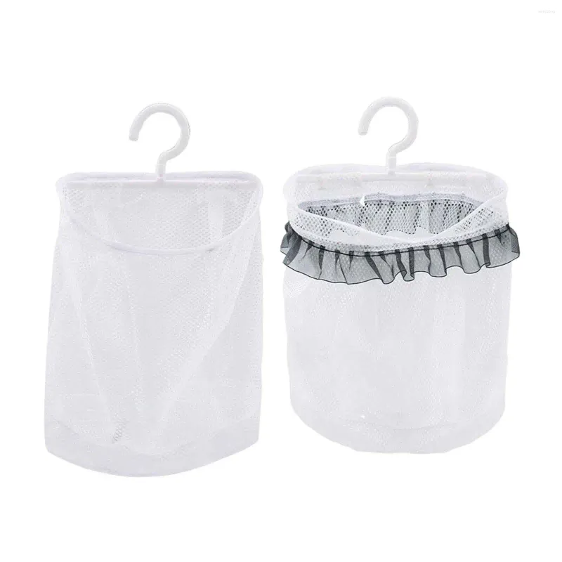 Storage Bags Clothespin Bag With Hanger Breathable Laundry Mesh Hanging