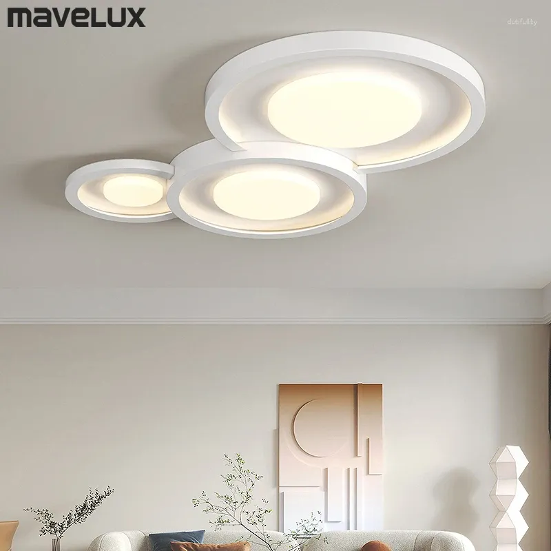 Plafoniere Lampadario moderno bianco Camera da letto Sala da pranzo Soggiorno Lampada da cucina Luce per interni Decorazione della casa Apparecchi di illuminazione