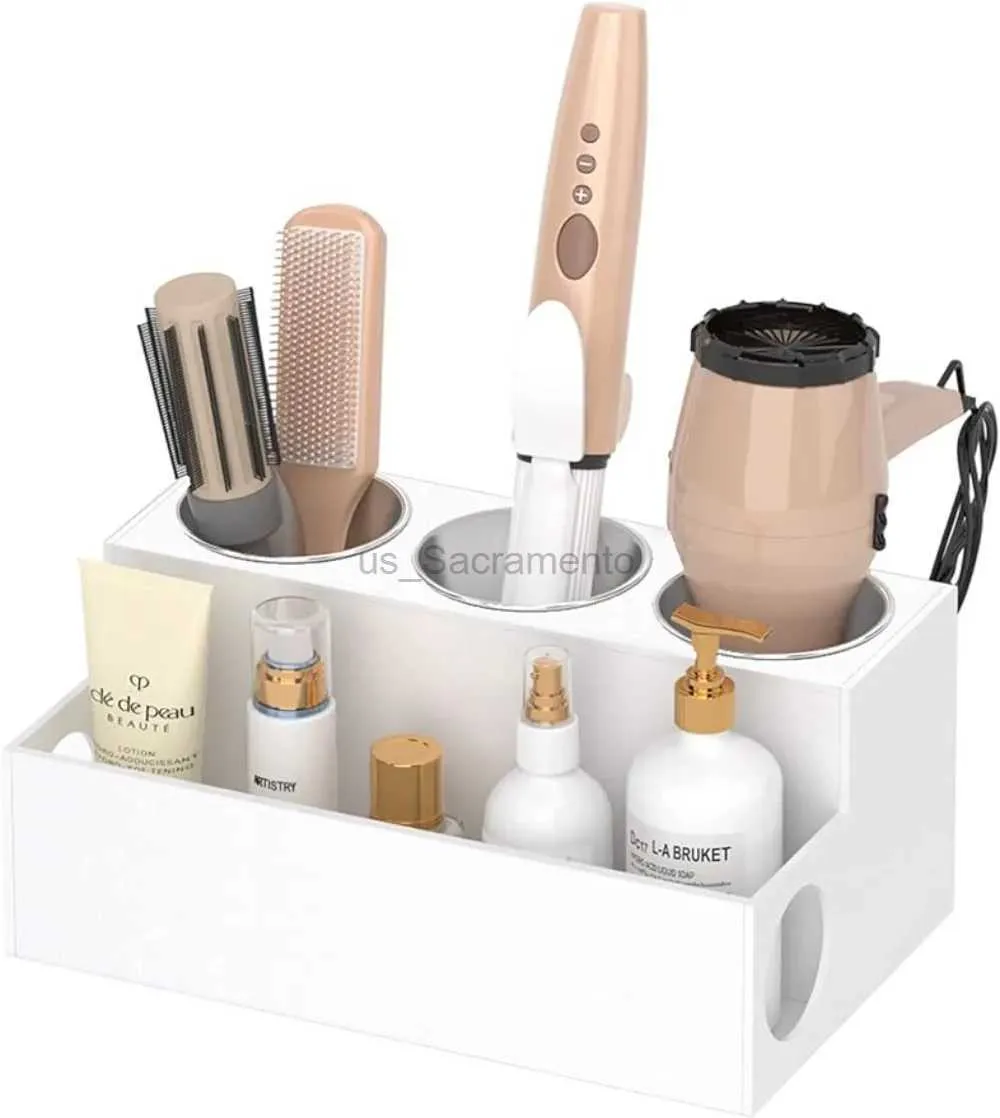 Sèche-cheveux NIUBEE Organisateur et support d'outils de coiffure en acrylique - Rangement sur comptoir de salle de bain pour sèche-cheveux, accessoires de maquillage et à 240329