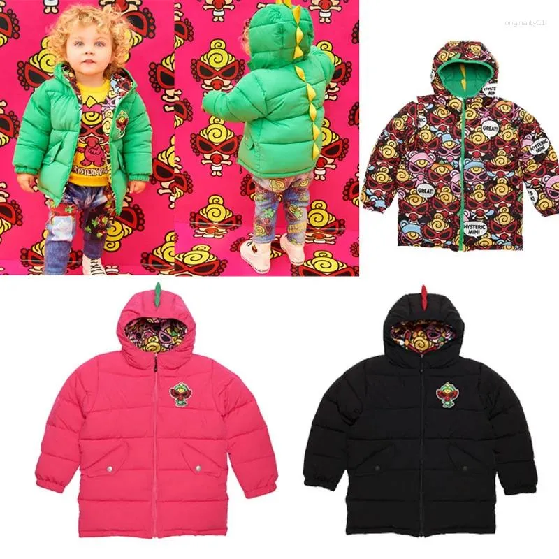 Down Jas Winter 2024 Jongens Meisjes Jassen Kids Kid Kleding Meisje Enfant Fille Patroon Fopspeen Beide zijden Te Dragen