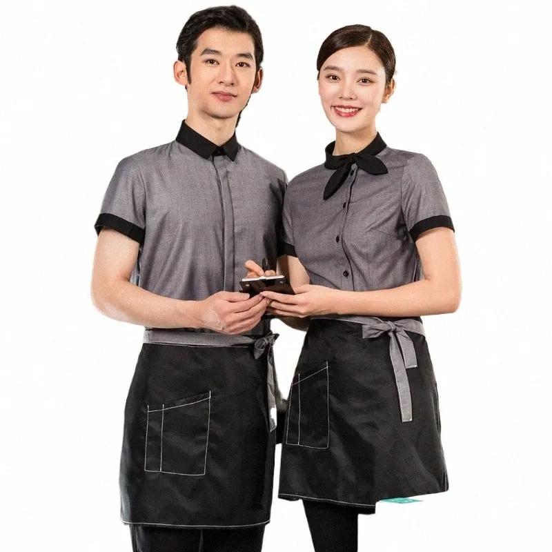 jantar Garçom Workwear Camisa das Mulheres Ocidental Restaurante Chinês Restaurante Cier Leite Chá Café Hotel Frt Desk Clothin p3EE #