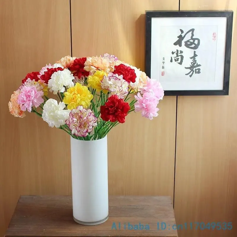 Dekorativa blommor 5 datorer Fake Artificial Carnation Silk Flower Home Party Decoration F345