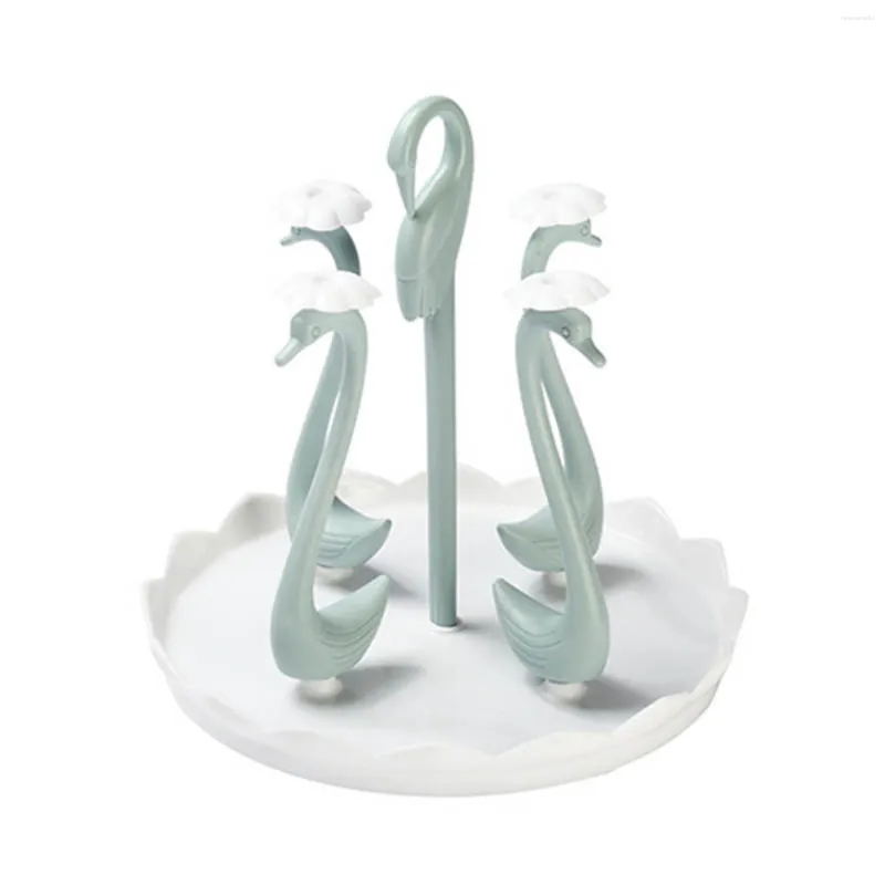 Kitchen Storage Swan Shape Glass Cup Holders Multifunctional Drain Rack Cups Drying Stand For Counter