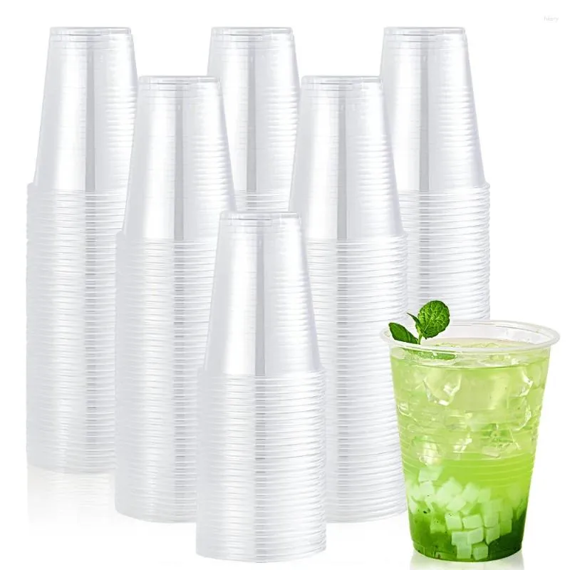 Disposable Cups Straws 50/100 Pcs 7oz Clear Plastic PET Crystal BPA Free Ultra For Iced Coffee Cold Drinks.