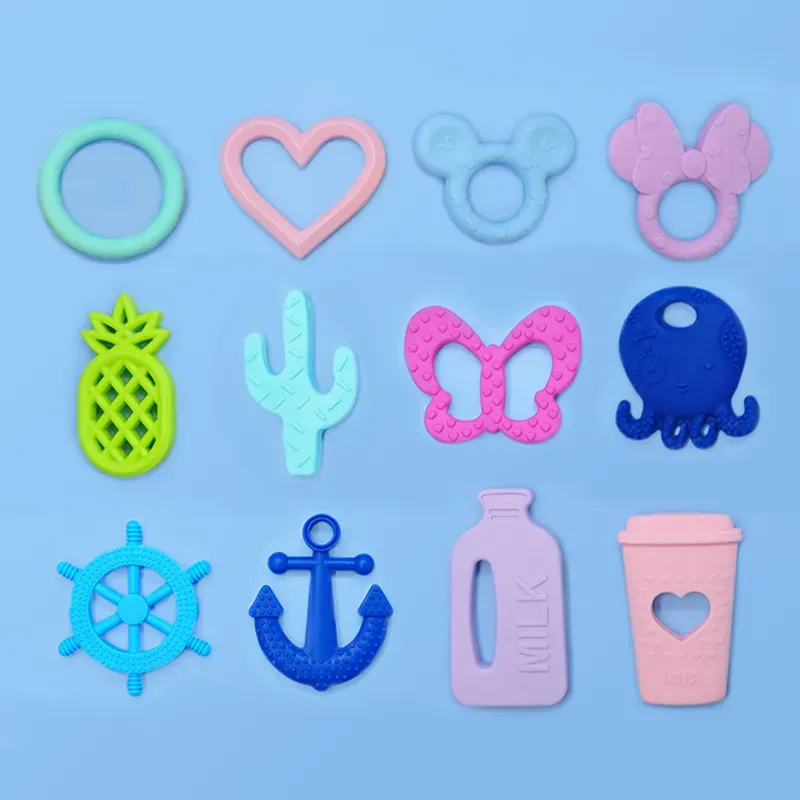 Silicone Teething Toy Sea Ship Anchor Helms Octopus Teethers Soothers Sensory Chew Toys for Newborn Toddler BPA Free