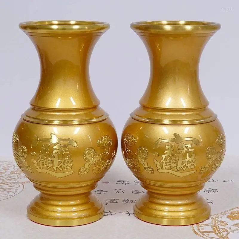 Vasos vaso de cobre puro doméstico riqueza de lótus atraindo garrafa de purificação de água guanyin deus das riquezas oferecendo ornamentos