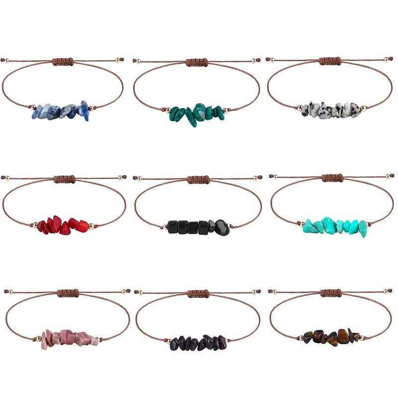 Catena Ins Moda Corda Treccia Bracciale Donna Ragazze Generoso Irregar Gioielli in pietre preziose di cristallo Commercio all'ingrosso Braccialetti con consegna di goccia in fabbrica Dhjuz