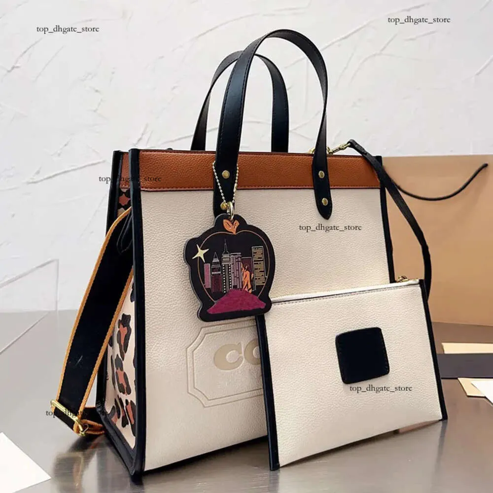 Coach Women s Crossbody Tote Bag with Leather Trim Designer Handbag for Travel Shopping and Work