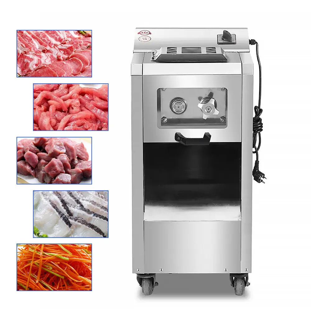 Fatiador de carne vertical comercial doméstico, fatiador automático multifuncional de aço inoxidável de alta potência, cortador de trituração