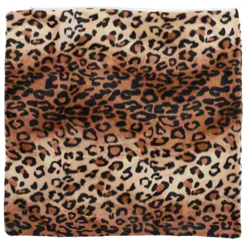 Oreiller carré/rectangle imprimé léopard, peluche courte, étui en peluche pour salle à manger, chaise de cuisine