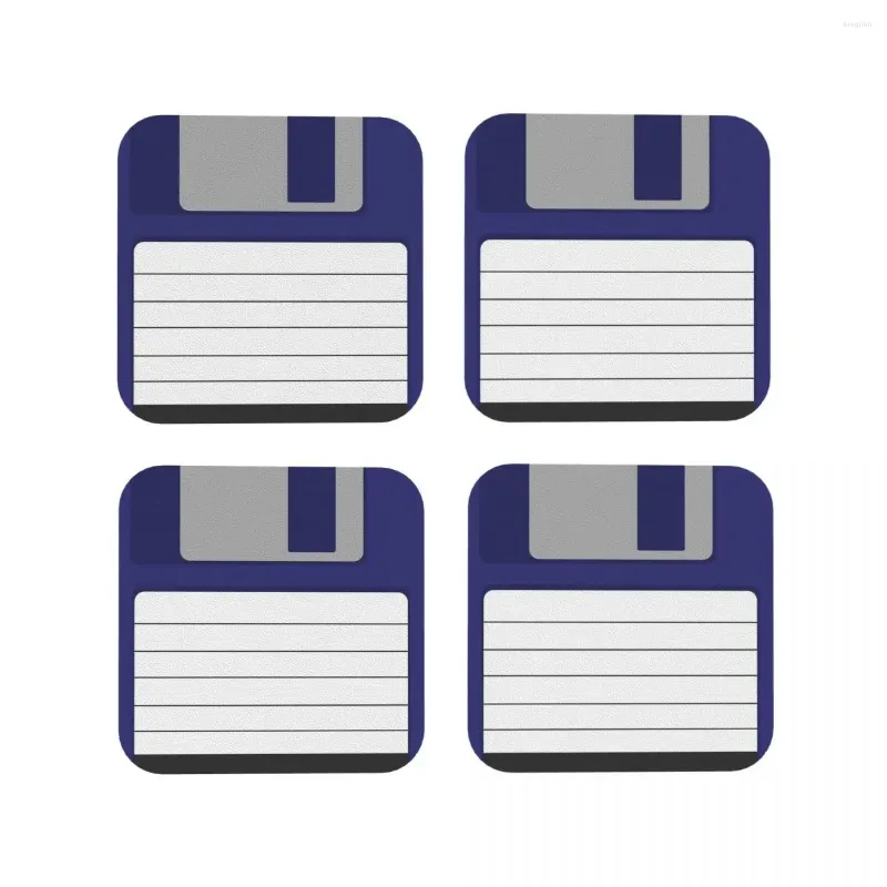 Table Mats Floppy Disk Coasters Coffee Set Of 4 Placemats Mug Tableware Decoration & Accessories Pads For Home Kitchen Dining Bar