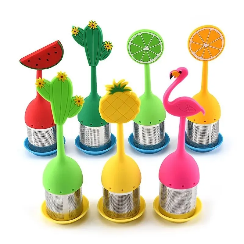 Tools Fruit Filter Shape Novelty Spice Coffee Tea Bag Silicone /Stainless Steel Kitchen Accessories 4.23