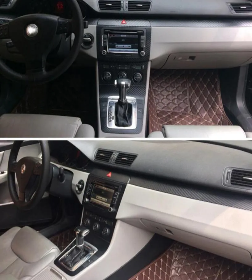 För VW Passat B6 Självhäftande bilklistermärken 3D 5D Kolfiber Vinylbil klistermärken och dekaler Bilstyling Tillbehör9289384