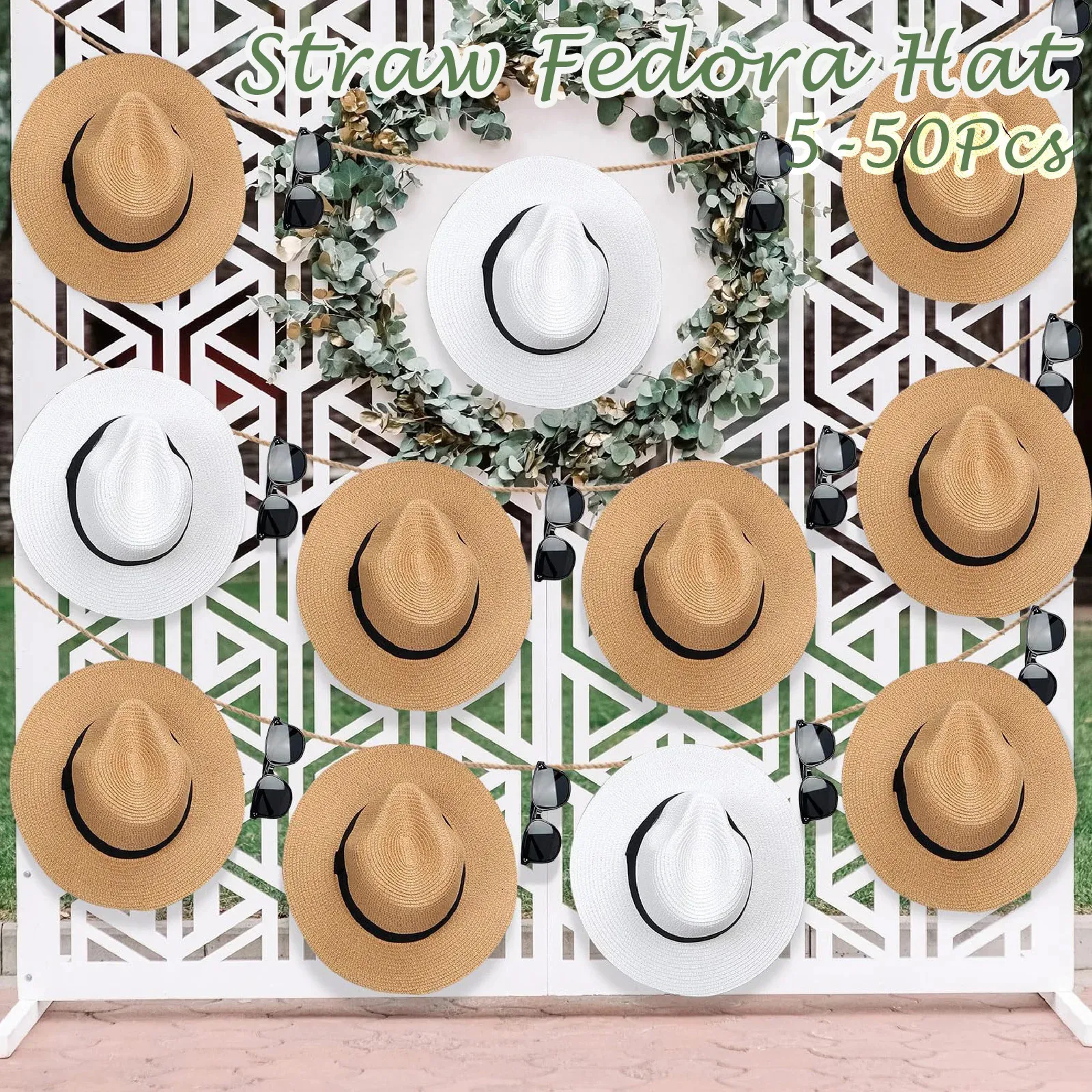 550 Uds. Sombreros de paja para hombres y mujeres, regalo de boda, playa, sol, invitados a la fiesta, sombrero Fedora, equipo de novia, ducha 240326