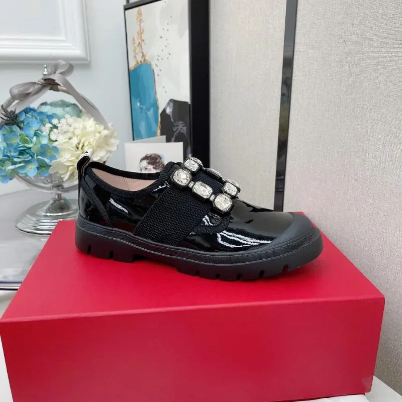 Casual Shoes Luxury Fashion Designer Pumps Women's Genuine Leather Patchwork Crystal Breathable Slip On Walky Flats Sneakers