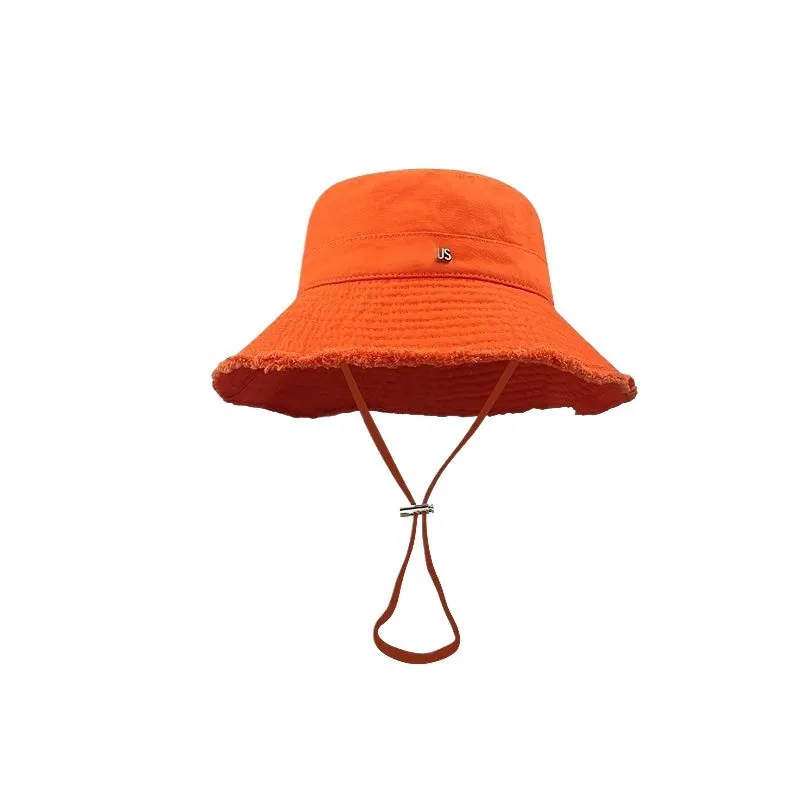 Trendig hink hatt designer utomhus bred grim le bob designer hattar för män fast färg casquette luxe vit rosa orange dam designer hatt mode tillbehör hg143