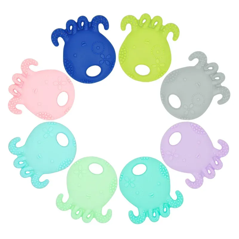 Silicone Teething Toy Sea Ship Anchor Helms Octopus Teethers Soothers Sensory Chew Toys for Newborn Toddler BPA Free